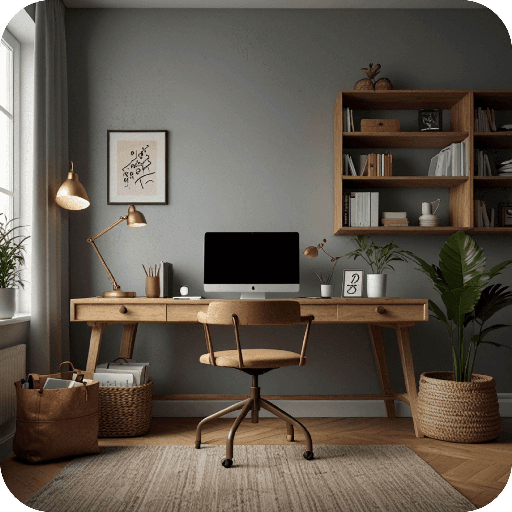 Illustration of home office services