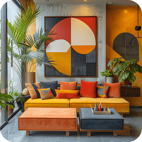 Illustration of interior decorating services