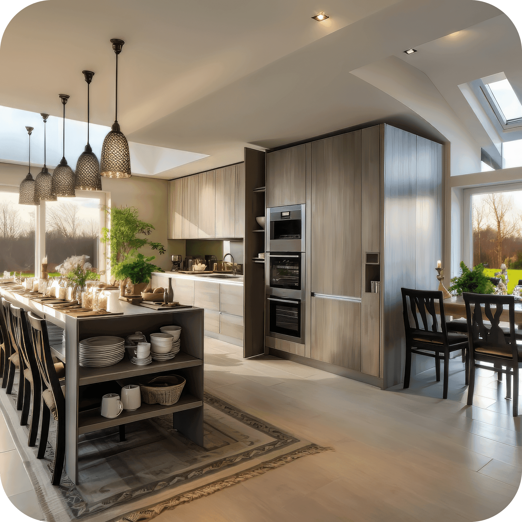 Illustration of kitchen design services