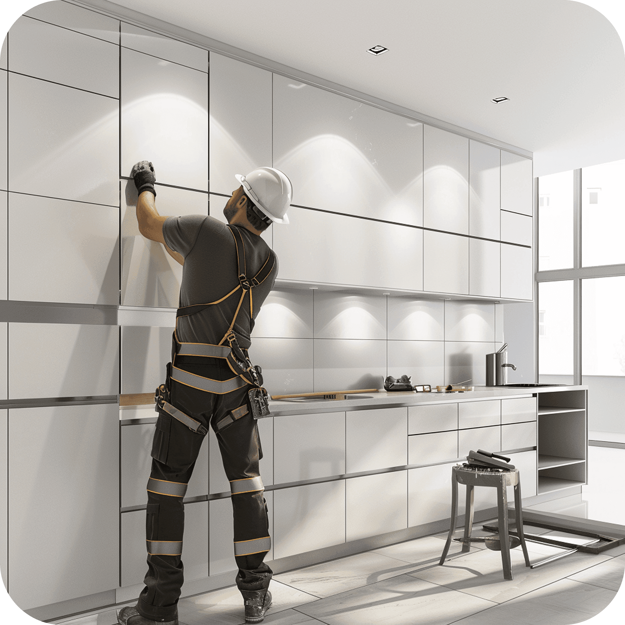 Illustration of kitchen installation services