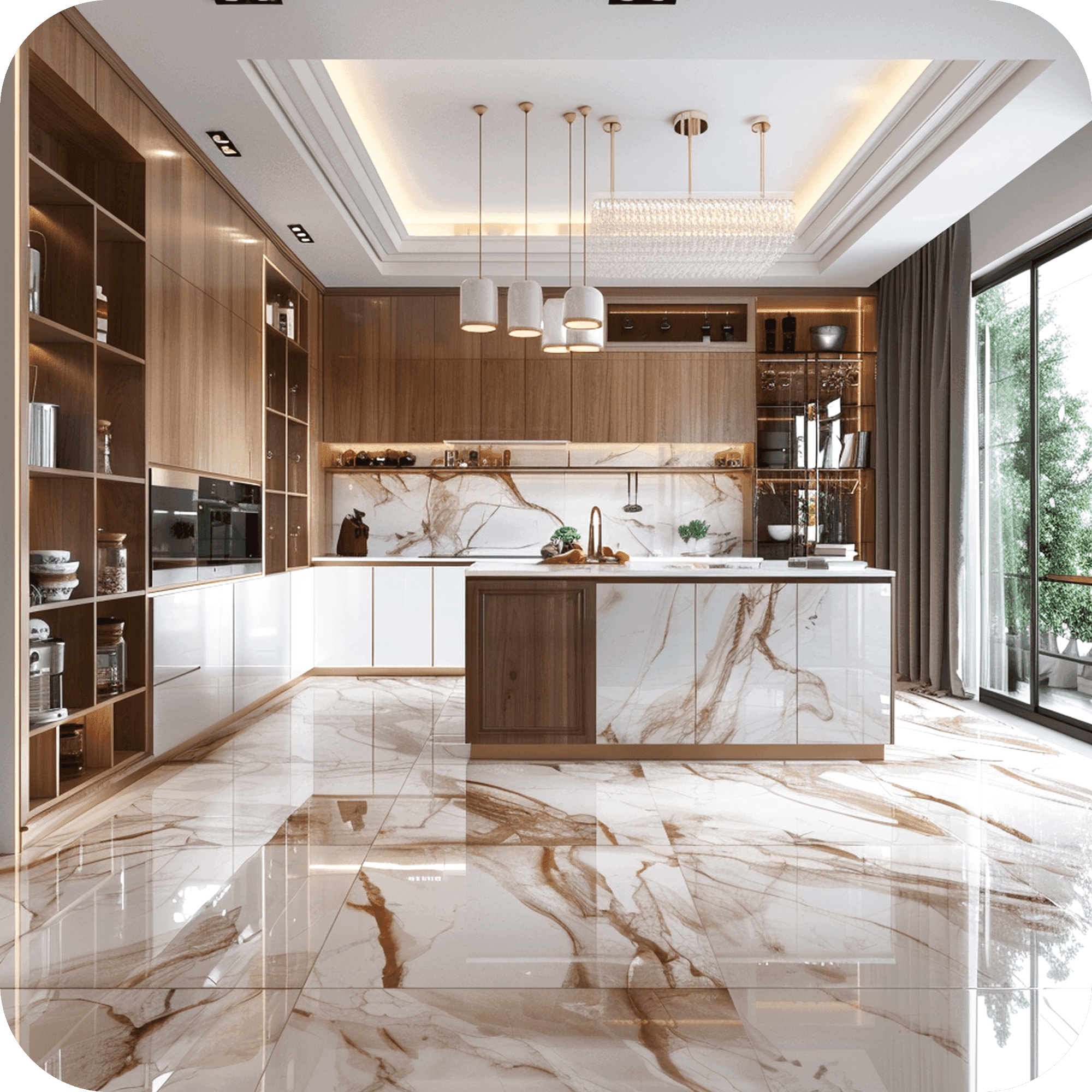 Illustration of kitchen tiling services